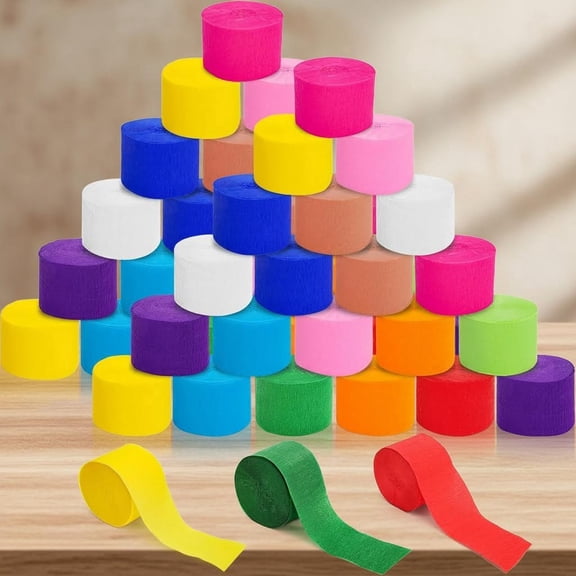 Crepe Paper Streamers, Bright Color Pastel Streamer, Crepe Paper Flower DIY Making Kit, Party Decoration for Gift Wrapping