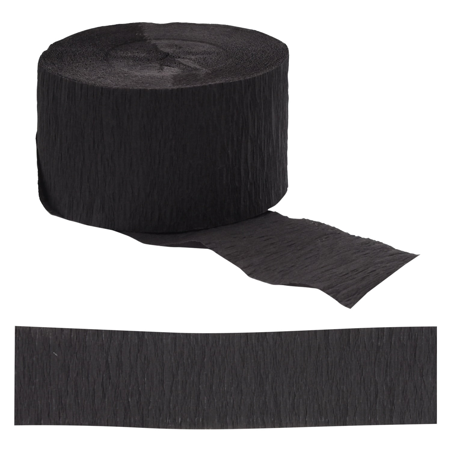 Crepe Paper - Streamers Party Decorations - 70 ft. Rolls - Black - 4 Pack