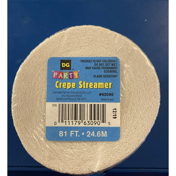 Crepe Paper Streamers White DG Party Birthday Decorations 81 ft