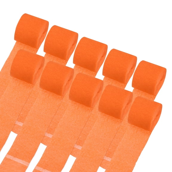 Crepe Paper Streamers White Streamers Party Decorations for Birthday Party Wedding Ceremony Orange-1.4 in x 32.8 Ft