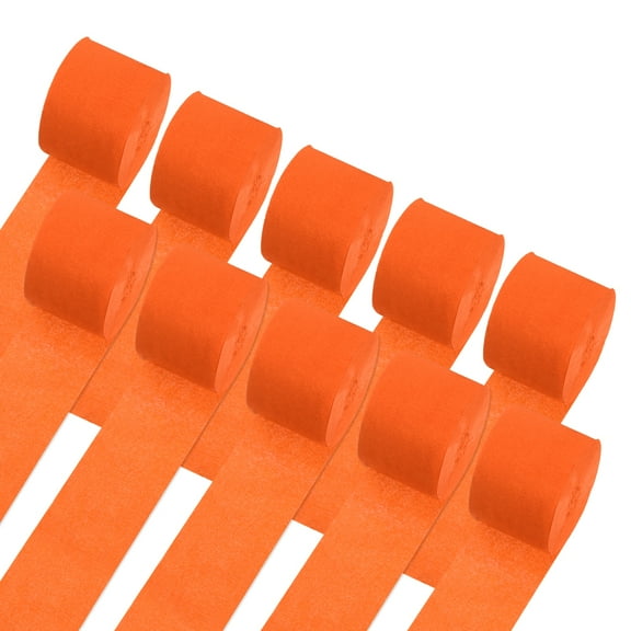 Crepe Paper Streamers White Streamers Party Decorations for Birthday Party Wedding Ceremony Orange-1.8 in x 82 Ft