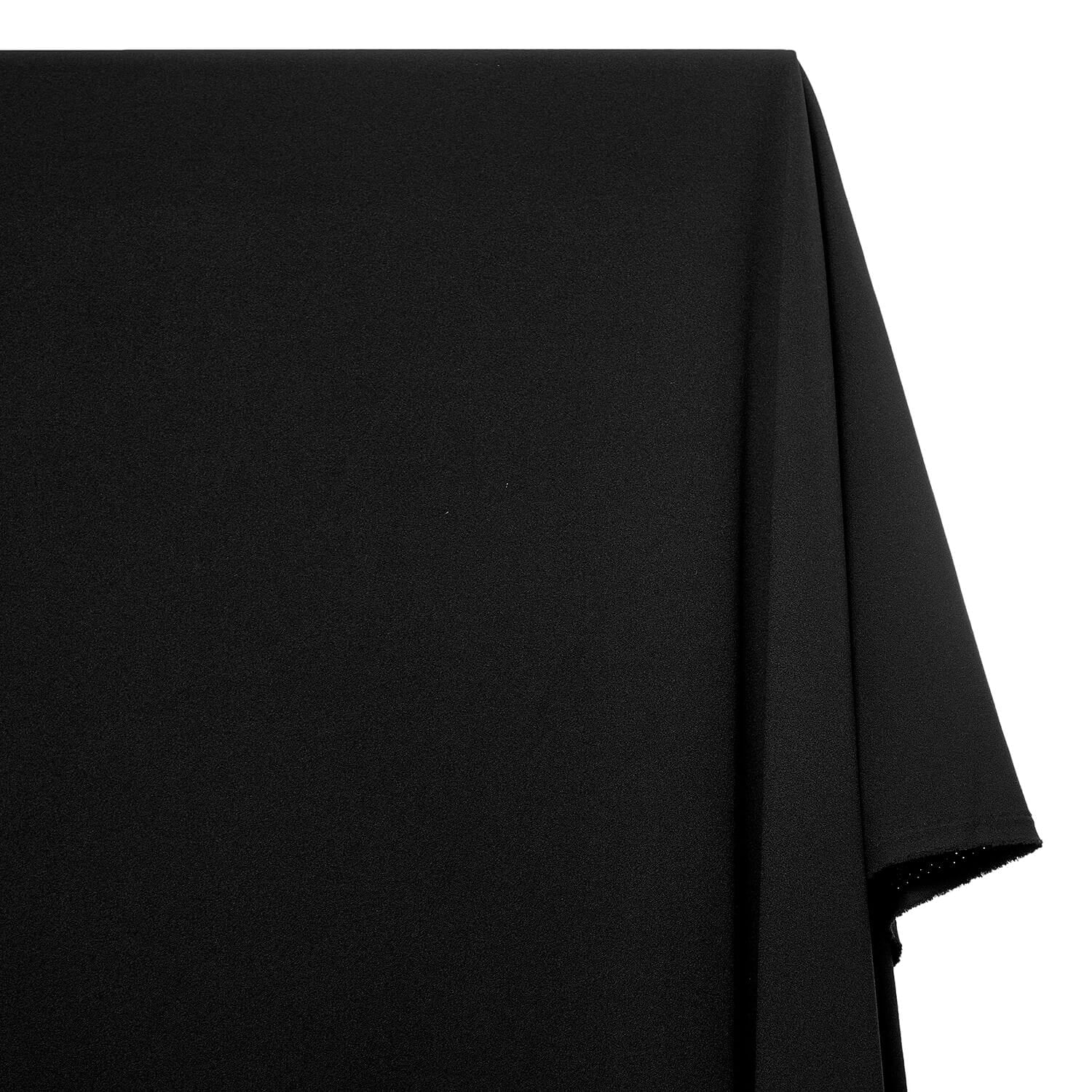 Scuba Crepe Fabric Stretch Double Knit Neoprene Polyester Spandex Techno Material By the Yard - Black (1 Yard)