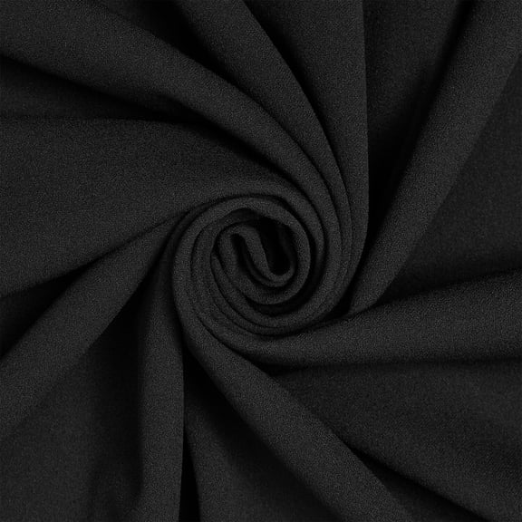 Stretch Crepe Scuba Double Knit Polyester Spandex 280 GSM Heavyweight Fabric By The Yard For Sewing Apparel, Costumes, Decor, & More (Black, 1 Yard)