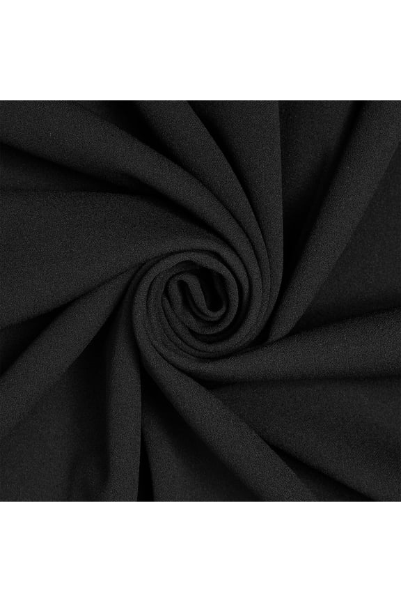Stretch Crepe Scuba Double Knit Polyester Spandex 280 GSM Heavyweight Fabric By The Yard For Sewing Apparel, Costumes, Decor, & More (Black, 1 Yard)