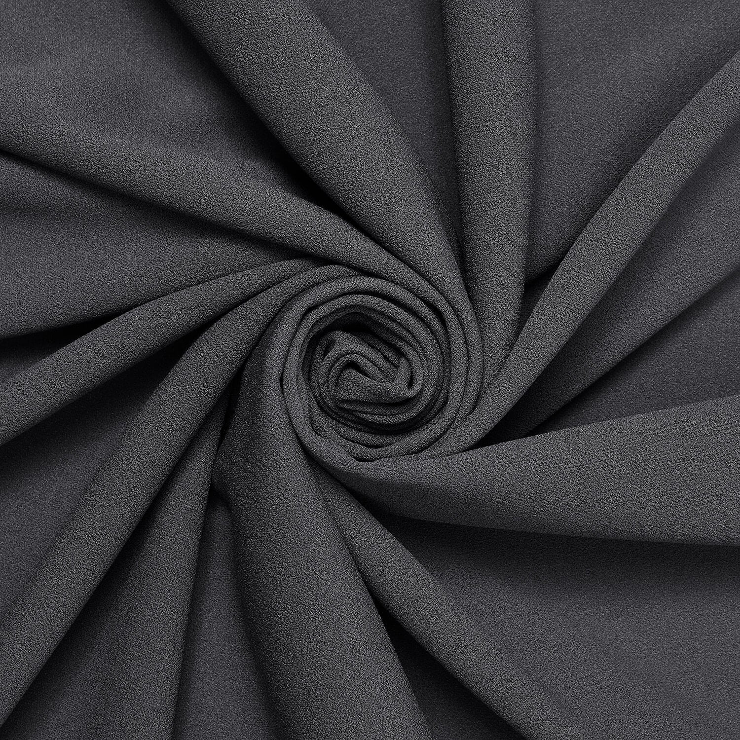 Crepe Scuba Knit Polyester Spandex Stretch 60 Inch Fabric By The Yard - Charcoal