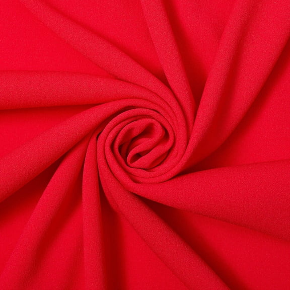 Stretch Crepe Scuba Double Knit Polyester Spandex 280 GSM Heavyweight Fabric By The Yard For Sewing Apparel, Costumes, Decor, & More (Red, 1 Yard)