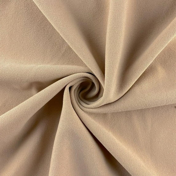 Stretch Crepe Scuba Double Knit Polyester Spandex 280 GSM Heavyweight Fabric By The Yard For Sewing Apparel, Costumes, Decor, & More (Sand, 1 Yard)