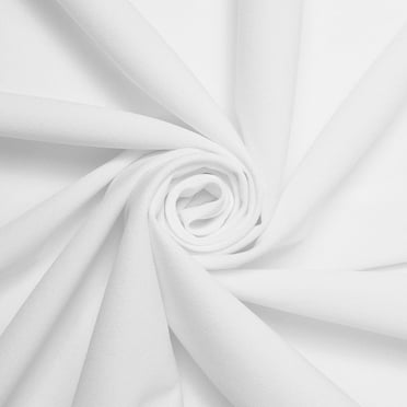 Stretch Crepe Scuba Double Knit Polyester Spandex 280 GSM Heavyweight Fabric By The Yard For Sewing Apparel, Costumes, Decor, & More (White, 1 Yard)
