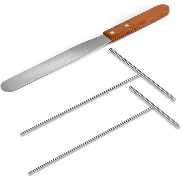 Crepe Spreader and Spatula Kit Stainless Steel Crepe Spreader Tool 5", 7" Spreaders and 12" Spatula(3 Pcs) - Multi-Functional High-Efficiency Design for Modern Kitchen Household Cleanin