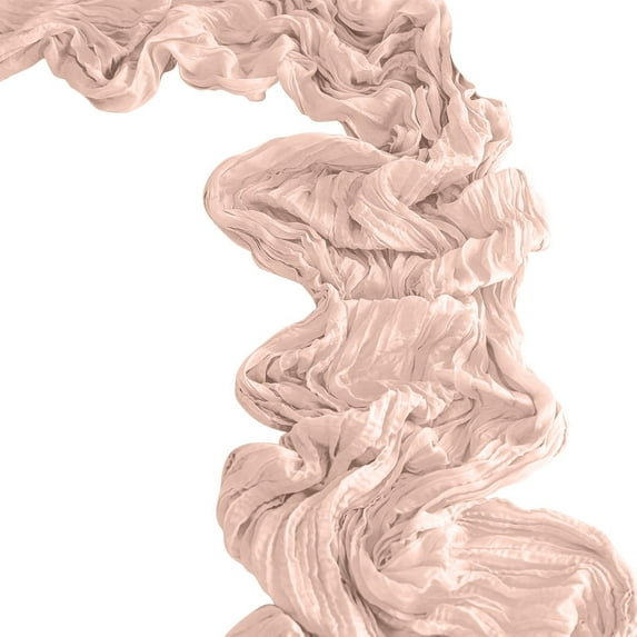 Crepe Table Runner, Balinese Gauze Pleated Tablecloth for Wedding Party Decorations, Solid Color Table Cover for Home Dining Events(Pink)