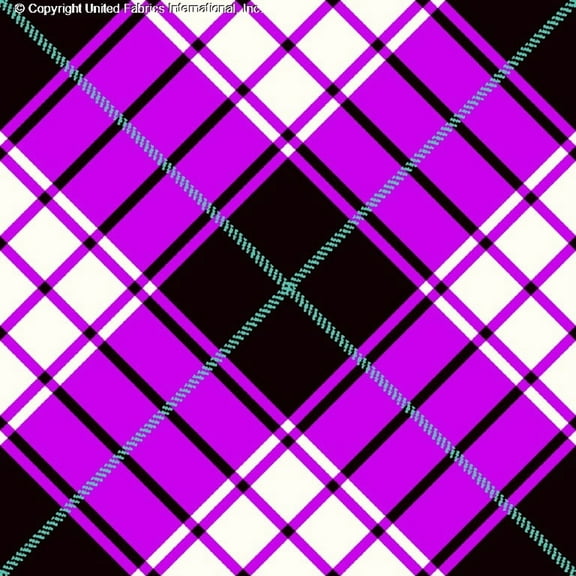 Crepe Techno Printed Ervin Knit, Stretch Plaid Dress Fabric (BROWN/FUCHSIA/TURQ, HalfaYard)