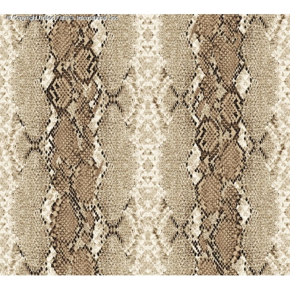 Crepe Techno Printed Viper Room, Knit Fabric, Snake Skin Print, Dress Fabric (COCO/TAUPE/STONE, HalfaYard)