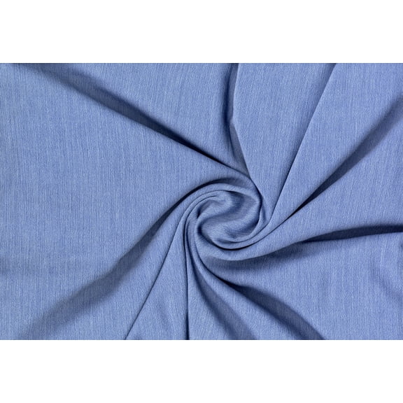 Crepon Gauze Heather Fabric - Rayon Sewing Fabric, Soft Apparel, Crafts (WHITE/CHAMBRAY, ByYard)