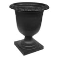 thumbnail image 1 of Tierra Verde Self-Watering Urn Planter, Crescendo, 19"W x 23"H, Black, 1 of 11
