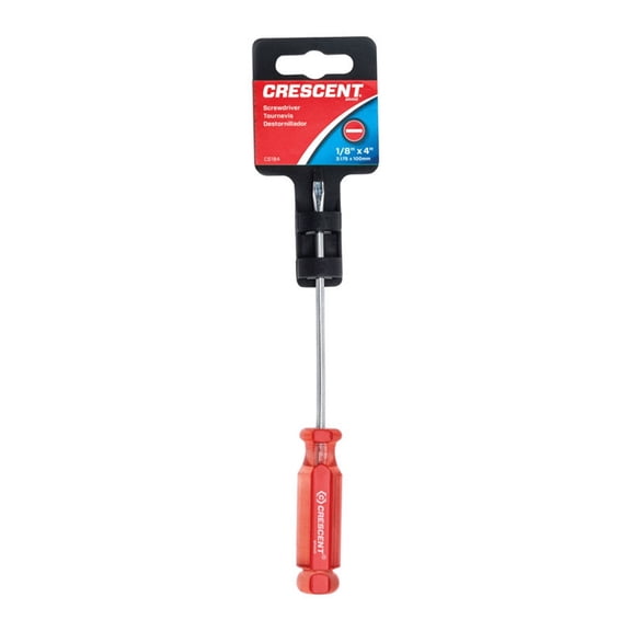 Crescent CS184 SCREWDRIVER,1/8"X4",SLOTTED,CARDED