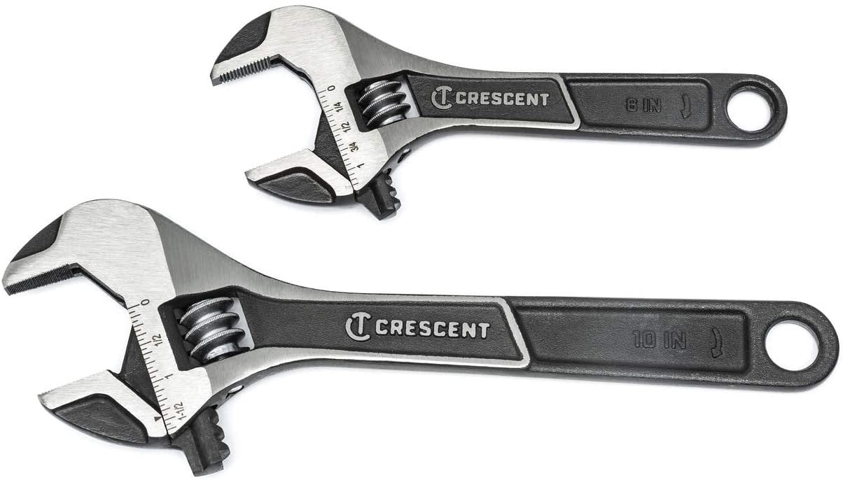 Crescent 2 Pc. Wide Jaw Adjustable Wrench Set 6" & 10" - ATWJ2610VS