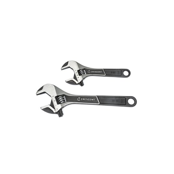 Crescent 2 Piece Adjustable Wrench Set, 6 In and 10 In Wide Jaw Wrenches