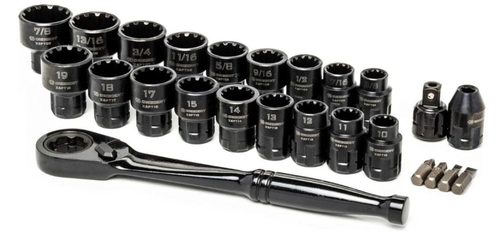 Crescent 25 Pc 3/8In Drive Pass-Thru X6 Standard Spline
