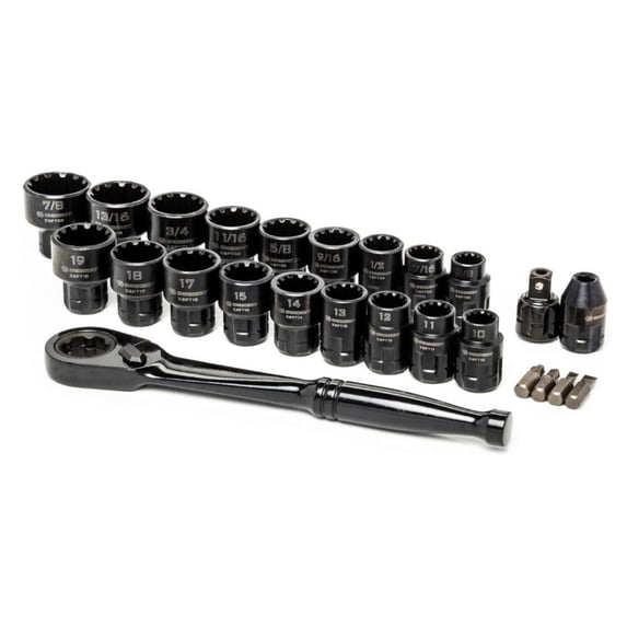 Crescent 25 Pc 3/8In Drive Pass-Thru X6 Standard Spline Mechanics Tool Set