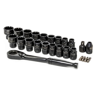 Crescent 25 Pc 3/8In Drive Pass-Thru X6 Standard Spline Mechanics Tool Set