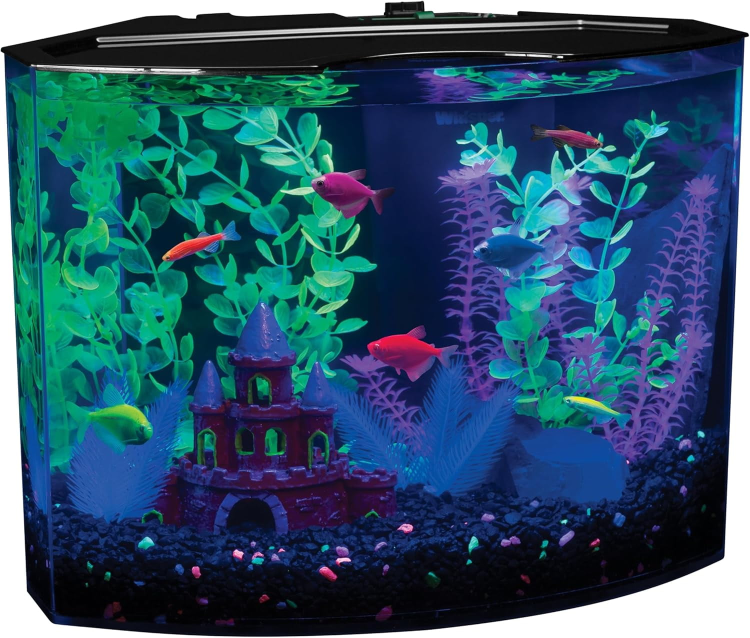 GloFish 5-Gallon Crescent Aquarium Kit with Blue LED Light