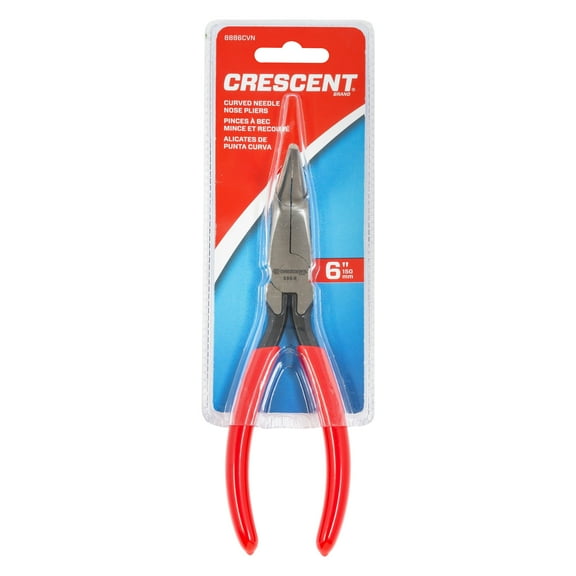 Crescent 8886CVNN - 6" Box Joint Bent Dipped Handle Cushion Grip Needle Nose Pliers