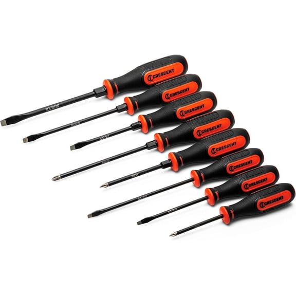 Crescent 8PC Diamond Tip Dual Material Screwdriver Set with Phillips and Slotted - CDT8PCSET