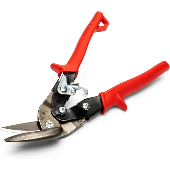 Crescent 9-1/4" Metalmaster Offset Straight and Left Cut Aviation Snips - M6R Red