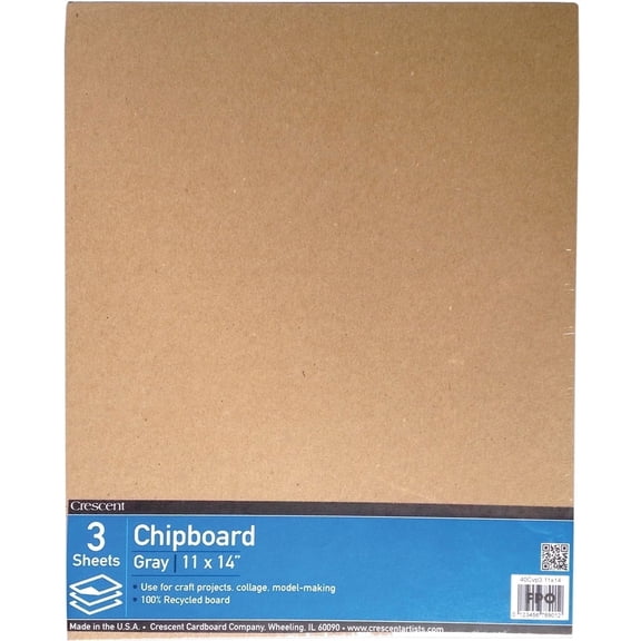 Crescent Recycled Chipboard, Mounting, Rigid, Portable, Great for Plein Air, Multi Media, 11"x14", Value Pack of 40 Sheets