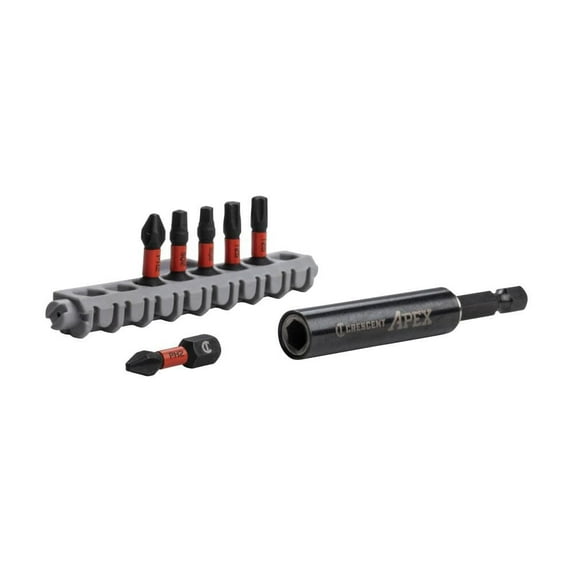 Crescent Apex 7 Pc Vortex Bit And Finder Sleeve Set
