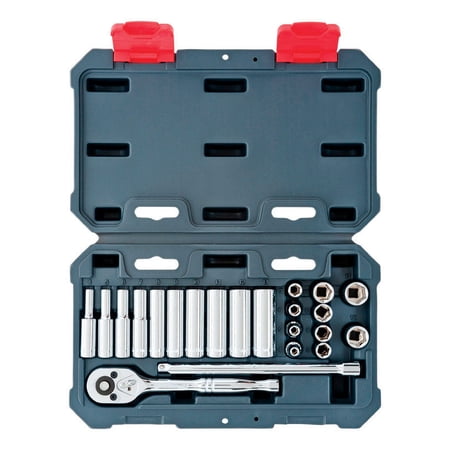 Crescent Assorted Sizes x 1/4 in. drive Metric 6 Point Socket Wrench Set 22 pc.