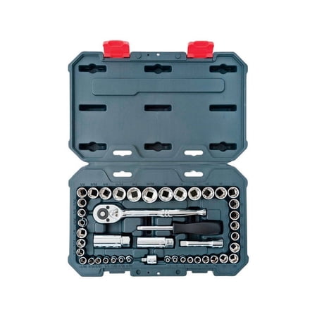 Crescent Assorted Sizes x 1/4 in. drive Metric and SAE 6 and 12 Point Socket Wrench Set 45 pc.