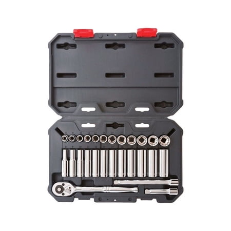 Crescent Assorted Sizes x 3/8 in. drive Metric 6 and 12 Point Socket Wrench Set 27 pc.
