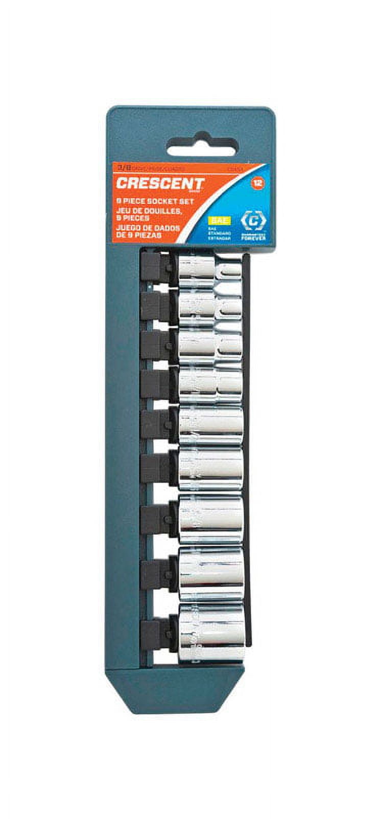 Crescent Assorted Sizes x 3/8 in. drive SAE 12 Point Socket Set 9 pc.