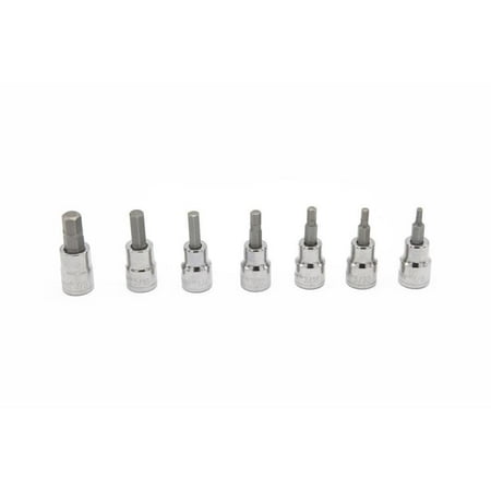 Crescent Assorted Sizes x 3/8 in. drive SAE 6 Point Hex Bit Socket Set 7 pc.