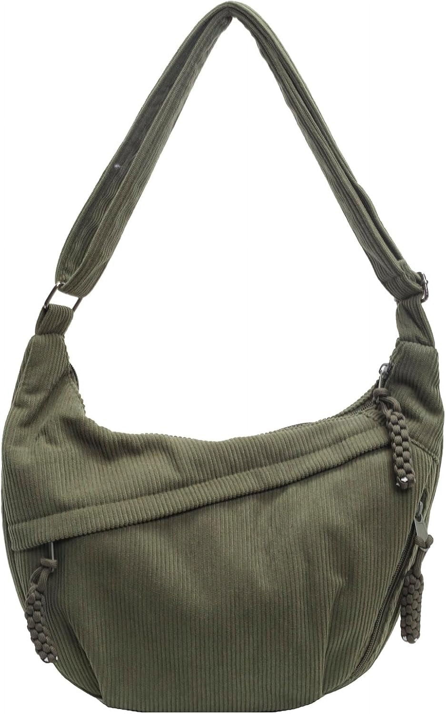Crescent Bag for Women Men Nylon Crossbody Bags Multi-Pocket Sling Bag Roomy Hobo Bags Moon Bag Slouchy Dumpling Bag