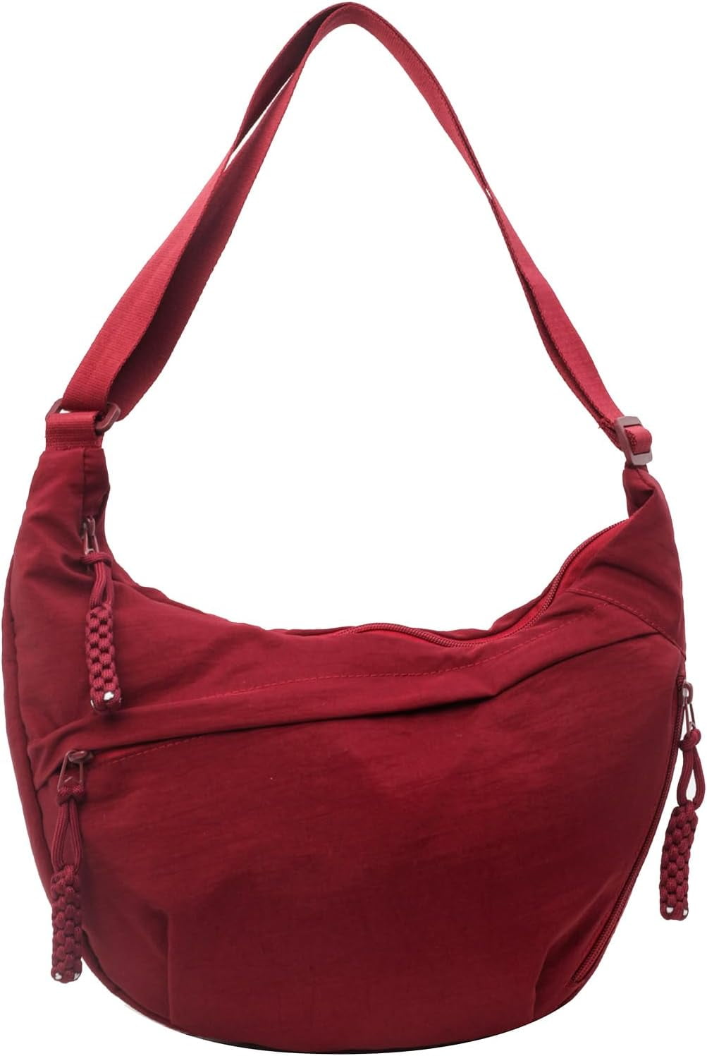 Crescent Bag for Women Men Nylon Crossbody Bags Multi-Pocket Sling Bag Roomy Hobo Bags Moon Bag Slouchy Dumpling Bag