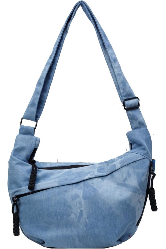 Crescent Bag for Women Men Nylon Crossbody Bags Multi-Pocket Sling Bag Roomy Hobo Bags Moon Bag Slouchy Dumpling Bag