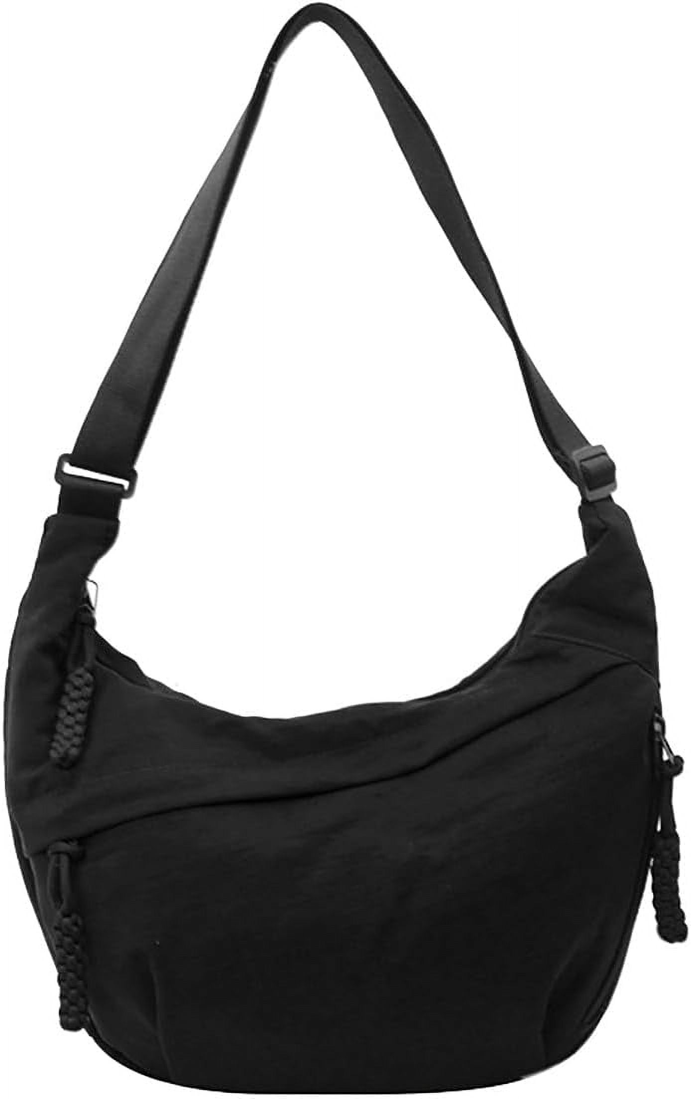 Crescent Bag for Women Men Nylon Crossbody Bags Multi-Pocket Sling Bag Roomy Hobo Bags Moon Bag Slouchy Dumpling Bag