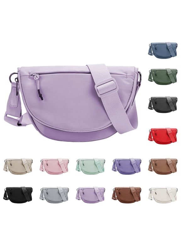 Crescent Bag for Women Men Small Sling Crossbody Bag with Half Moon Shape Nylon Shoulder Bag With Adjustable Strap Lightweight & Foldable