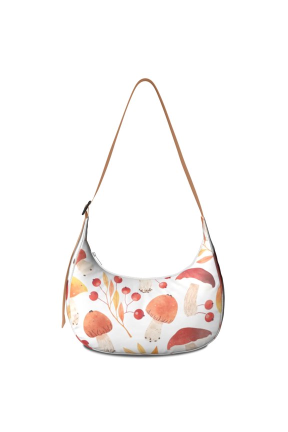 Crescent Bag for Women Men Trendy,Casual Lightweight Crossbody with Adjustable Strap Mushroom