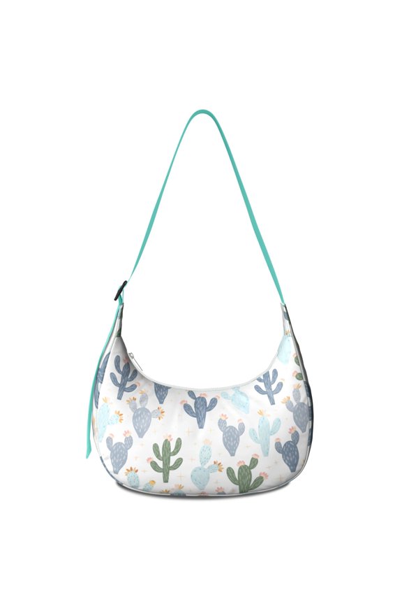 Crescent Bag for Women Men Trendy,Shoulder Bag with Adjustable Strap Cactus