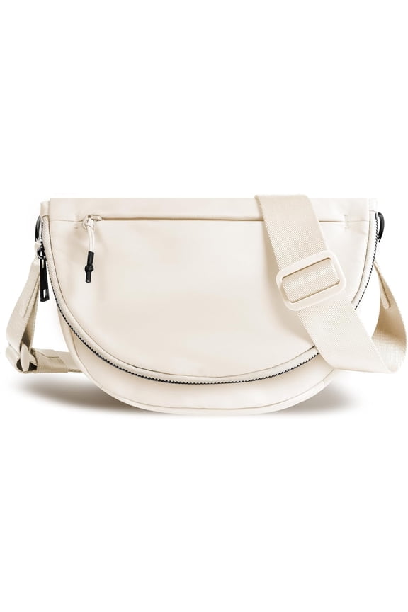 Crescent Bag for Women and Men, Fashion Medium Nylon Folding Crescent Moon Bag Single  Bag with Adjustable Strap