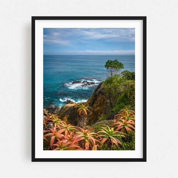 Crescent Bay Point Park, Laguna Beach - Laguna Beach California Photography Coast Ocean Seascape Coastal Landscape Tropical Nature Black Framed Wall Art Print 5 x 7 inches