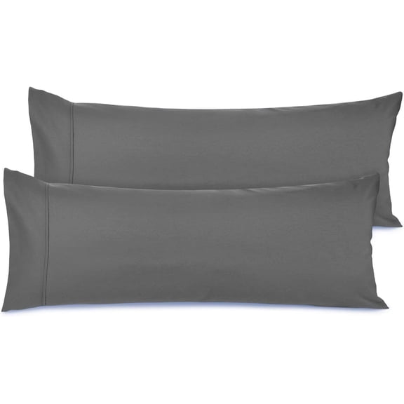 Crescent Bedding 1800 Series Soft and Comfy Microfiber Body Pillow Cover, Grey