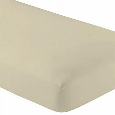 Crescent Bedding Micro Fiber Ivory Beige Fitted Sheet - Soft and Comfy Guarantee (Twin XL, Beige)