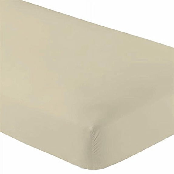 Crescent Bedding Micro Fiber Ivory Beige Fitted Sheet - Soft and Comfy Guarantee (Twin XL, Beige)