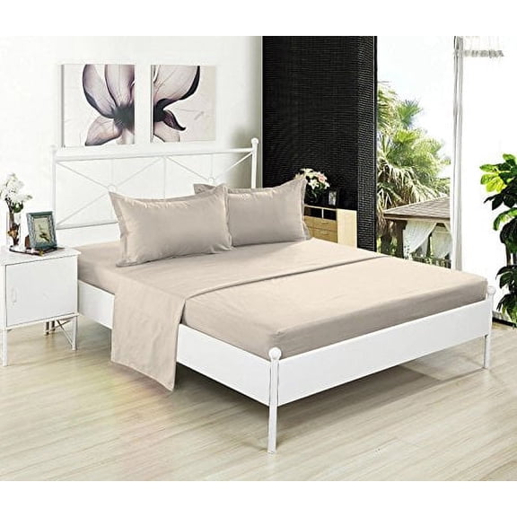 Crescent Bedding Micro Fiber Sheet Set - Soft and Comfy - By 100% Satisfaction Guarantee (Twin XL, Beige)