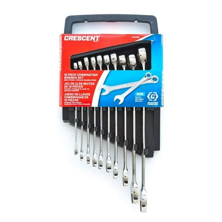 Crescent CCWS3 Metric Combination Wrench Set, 10 Piece