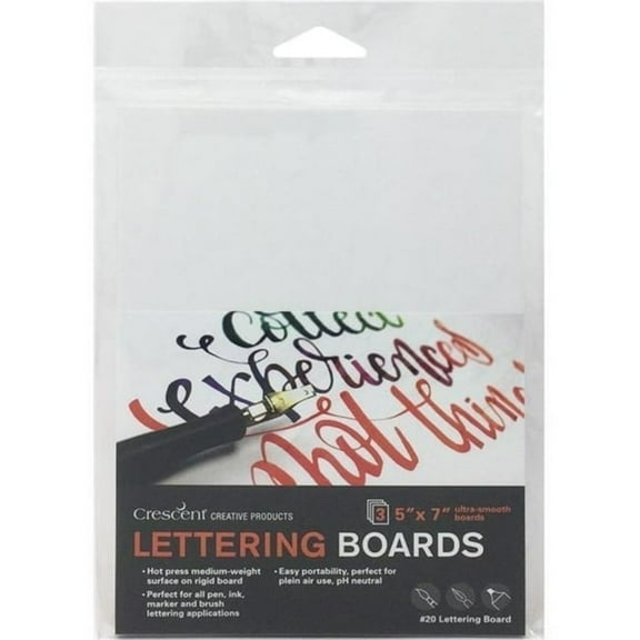 Crescent Whiteboard for Lettering, Portable Letter Board, 5'' x 7'', 3-Pack